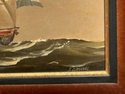 Jean GRIMAL (1942-1998)
Three-masted sailing...