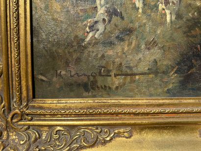 K . MARTIN ?
Hunting short 
Oil on canvas....