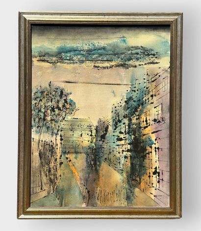 Jan VAKOWSKAI (1932-2006) 
Street with trees
Oil...