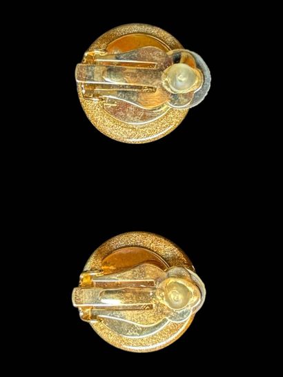 CHANEL
Pair of clip earrings in resin with...