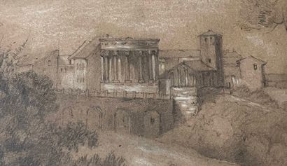 19th century school
Temple seen from a forest...
