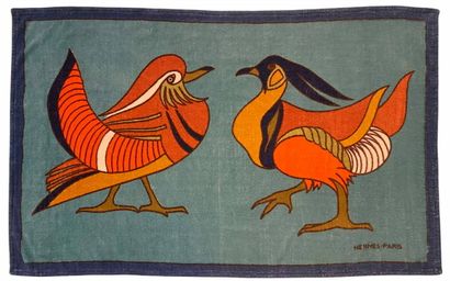 HERMÈS 
Towel / Sheet / Beach mat in red...