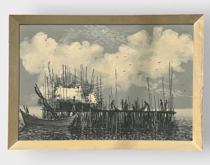 Mohamed Zain IDRIS (1939-2000) 
Fishermen...
