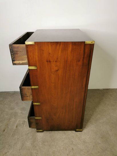 Small marine chest of drawers in solid mahogany...