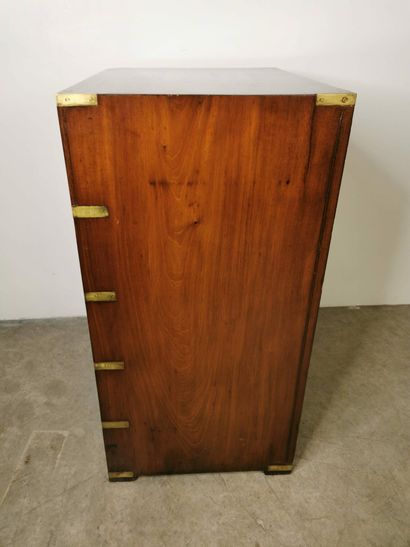 Small marine chest of drawers in solid mahogany...
