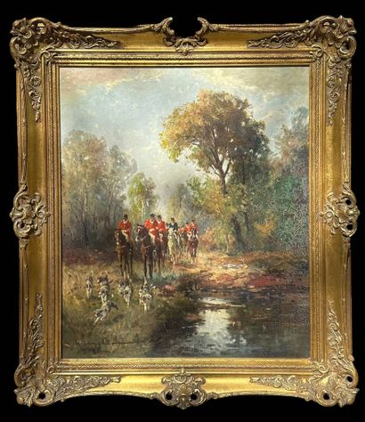 K . MARTIN ?
Hunting short 
Oil on canvas....