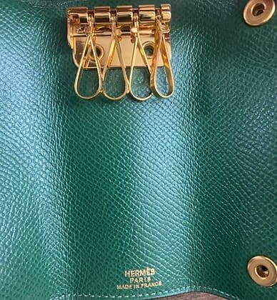HERMÈS 
Epsom leather key ring. 
*Sold by...