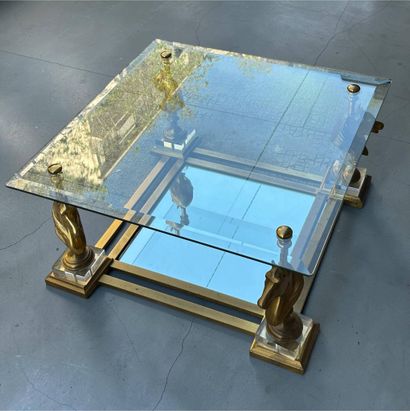 Maison CHARLES
Coffee table with bronze base...