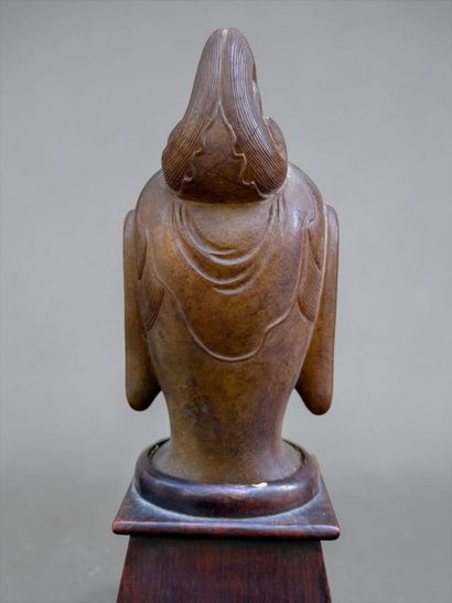 Carved lardstone Buddha head
ASIA. Late 19th...