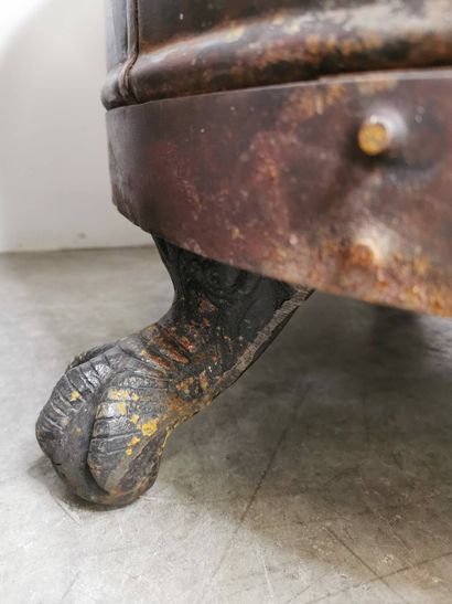 Pair of zinc, iron and cast-iron orange tree...