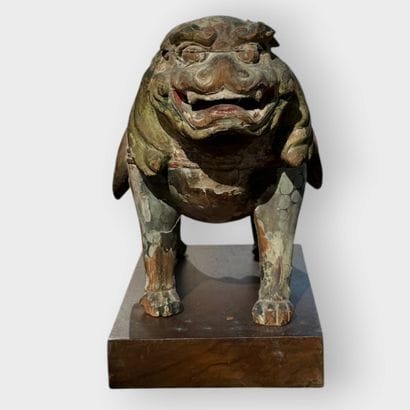 Carved polychrome wooden subject representing...