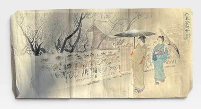 Lot of 7 Japanese prints including :
-A print...