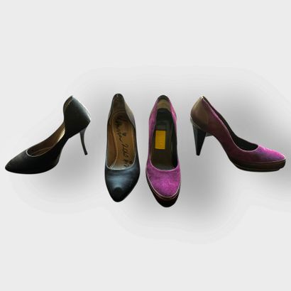 LANVIN 
Pair of purple pumps T38, and a pair...