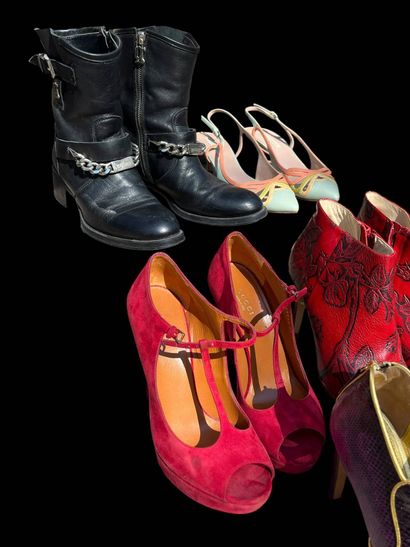 Lot including: 
- John GALLIANO Pair of ankle...