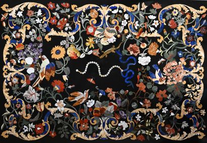 20th century Italian work 
Marble marquetry...