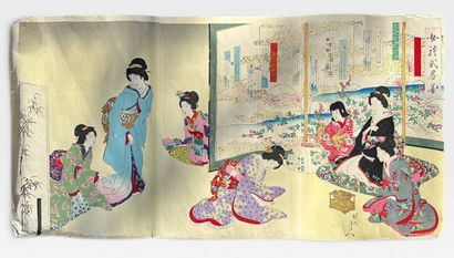 Lot of 7 Japanese prints including :
-A print...