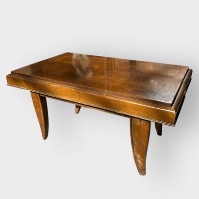 Rectangular wooden coffee table with lift-up...
