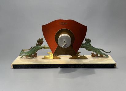 PERREAUX DIGOIN
Clock with mirror dial and...