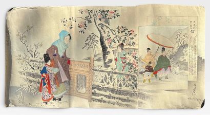 Lot of 7 Japanese prints including :
-A print...