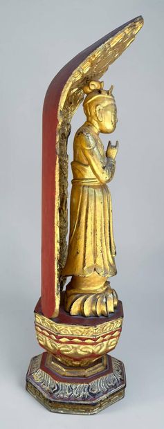 Asian divinity in carved and gilded wood
Height:...