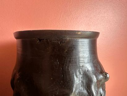 Pair of bronze vases with applied bird design
Mark...