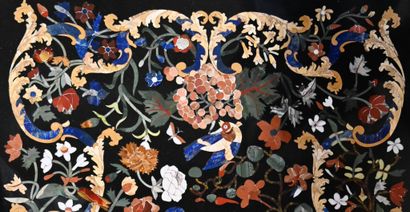 20th century Italian work 
Marble marquetry...