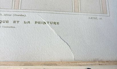 Set comprising 4 framed pieces and one tapestry:
-Three...