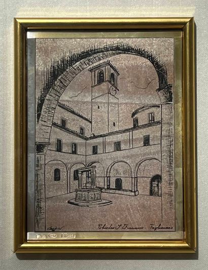 Lot including: 
-Accordion wall lamp 1950
-Italian...