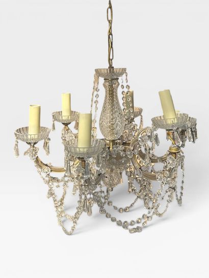 Set including a modern six-light gilt bronze...