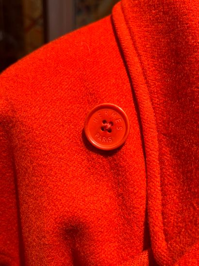 HERMÈS
Carmine cashmere cross-buttoned coat...