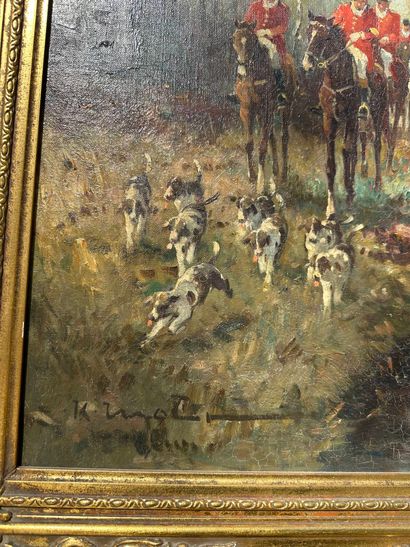 K . MARTIN ?
Hunting short 
Oil on canvas....