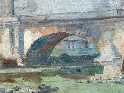 Paul Robert BAZÉ (1901-1985) 
Bridge overhanging...