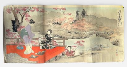 Lot of 7 Japanese prints including :
-A print...