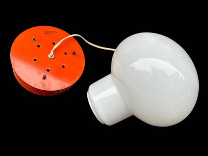 TRONCONI 
Italian lamp in white glass and...