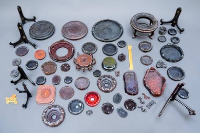 Lot including various bases and supports...