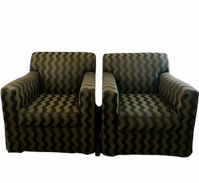 CHRISTIAN LIAIGRE 
Pair of armchairs Fabric...