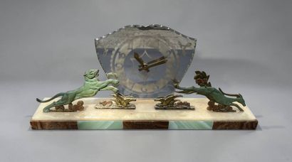 PERREAUX DIGOIN
Clock with mirror dial and...