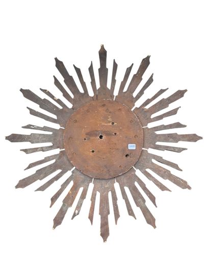 Gilded wood sunburst mirror and partly frosted...