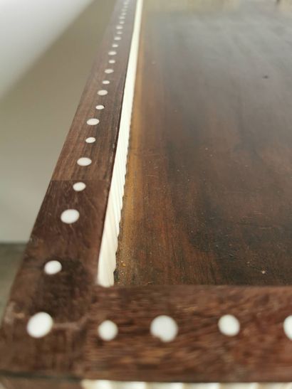 Large rectangular colonial tray in bone and...