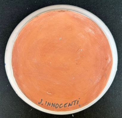VALLAURIS
Plat creux en terre rouge émaillée...