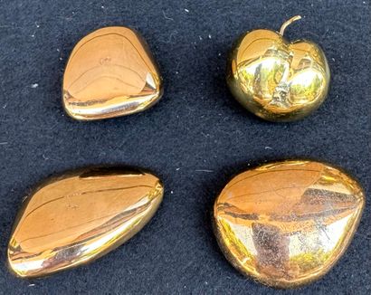 Lot de 10 galets presse-papier et une pomme...