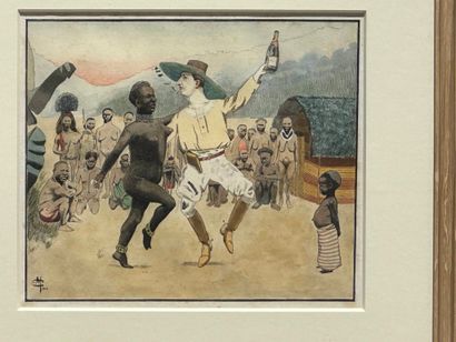 Early 20th-century school 
Colonial caricature—1902
Watercolor...