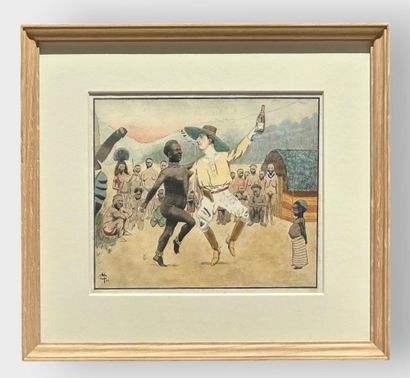 Early 20th-century school 
Colonial caricature—1902
Watercolor...