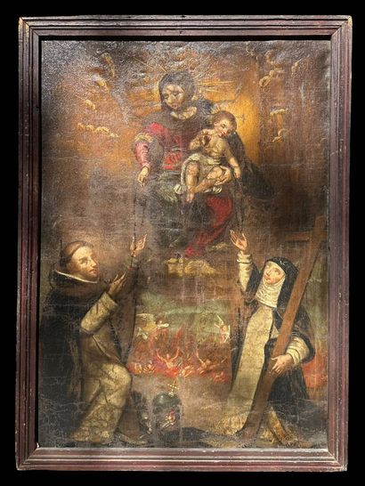 Virgin and Child overlooking Hell surrounded...