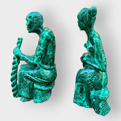 AFRICA, Zaire
Malachite couple
H. 27 and...