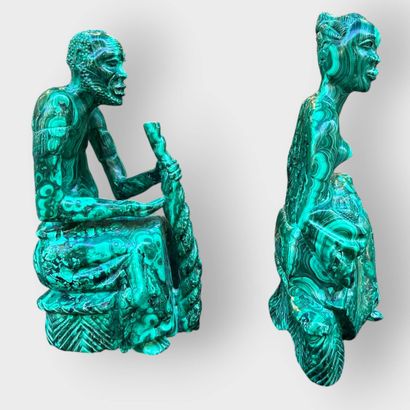 AFRICA, Zaire
Malachite couple
H. 27 and...