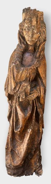 Vierge à l'enfant en bois sculpté polychrome
Fin...