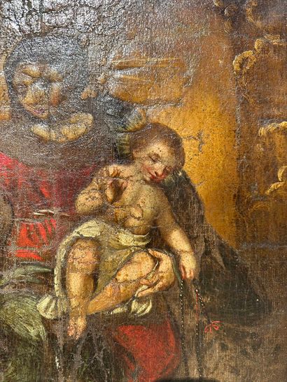 Virgin and Child overlooking Hell surrounded...