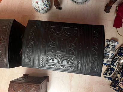 NORTH AFRICA probably
Set of three leather-covered...