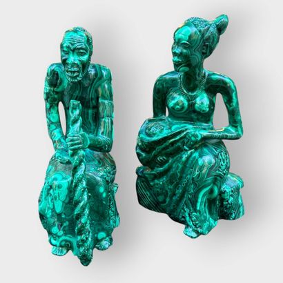 AFRICA, Zaire
Malachite couple
H. 27 and...